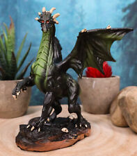 Fantasy Green Chested Celestial Midnight Dragon Black Ghost Small Figurine picture