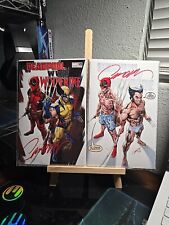DEADPOOL WOLVERINE WWIII 1 VARIANT COVERS A & B SIGNED BY J SCOTT CAMPBELL COA . picture
