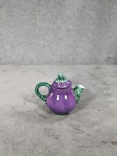 Vintage Purple Eggplant Minature Lidded Ceramic Teapot picture