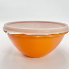 Vtg 70s Tupperware #233 Small Orange Wonderlier Bowl w Clear Lid Holds 2 Cups picture