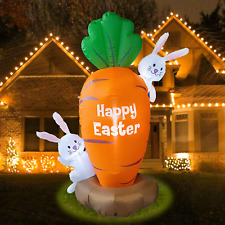 5 Feet Inflatable Easter Day Decoration, Blow up Carrot with 2 Little Cute Rabbi picture