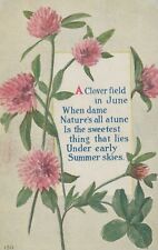 Clover Field In June Dame Nature's All Tune Posted Divided Back Vintage PostCard picture