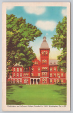Postcard Washington & Jefferson College, Washington, Pennsylvania Vintage Linen picture