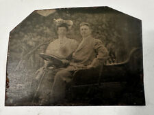 Antique Tintype Photograph of People in a Old Car picture