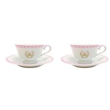 NINA'S Marie Antoinette Tea Cup & Saucer Set Of 2 Pink Pottery F/S from JAPAN picture