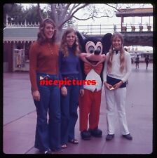 Disneyland  1960s Rollei 127 medium format slide 3  Girls posing w/ Mickey Mouse picture