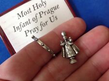 Rare Holy Infant of PRAGUE Icon and Rosary Ring Pocket Folder Statue Saint Italy picture