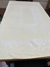 Vintage Yellow Damask Tablecloth GREAT Condition 72x55 picture