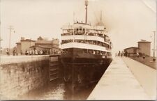 SS 'Noronic' Ship Ontario Soo Locks Sault Ste Marie HTF c1926 RPPC Postcard H61 picture