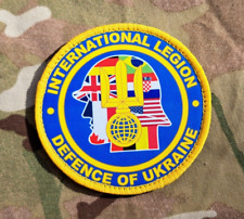 Ukraine International Legion Helmet Patch - Foreign Military Volunteers Support picture