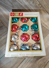 Vintage Franke Ornament Box 12 Vintage Mercury Glass Christmas Ornaments picture