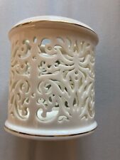 Lenox Porcelain Votive Candle Holder Ivory with Gold Trim picture