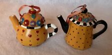 Lot of 2 Mary Engelbreit Teapot Ornaments - Lot of 2 (two) picture