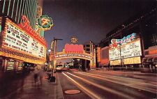 Reno NV Nevada Arch Harolds Club Fitzgeralds Casino Night View Vtg Postcard X7 picture