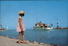 Hungary Siofok Lake Balaton boat girl hat ~ unused postcard  sku481 picture