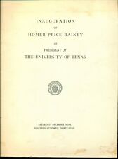1939 Austin Tx Booklet Inauguration of Homer Rainey as President Univ of Texas picture
