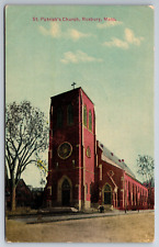 Vintage Postcard MA Roxbury St. Patrick's Church Street View ~6664 picture
