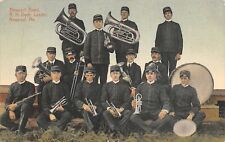 Newport Maine~Newport Brass Band in Uniform~RH Dyer Leader~Tuba~Trumpets~1908 picture