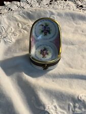Vintage Peint Main Rochard Limoges Trinket Box Pink and Gold Chair picture