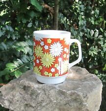 Lot of 4 Vintage Mid-Century Daisy Pattern Coffee Cups picture