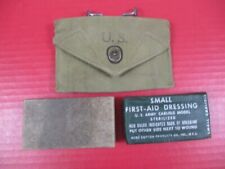 WWII US Army M1942 First Aid Kit Canvas Pouch w/Carlisle Bandage - Dated 1943 #2 picture