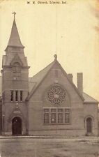 M.E. Church Liberty Indiana IN Methodist Episcopal 1911 Postcard picture