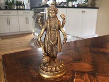Vintage Indian HINDU LORD God Vishnu Standing Brass STATUE Religion Idol Art picture