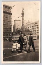 Cleveland OH Candid People Street Soldiers Sailors Monument Photo Postcard C43 picture