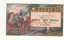 T Murphy Boots & Shoes North Somerville Goat Carriage Peacocks Vict Card c1880s picture