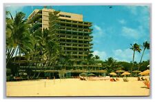 Waikiki HI Hawaii Hawaiian Village Beach Hotel Resort Postcard Posted 1961 picture