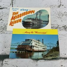 Vintage Postcard Lot Of 2 The Glamour Of The Mississippi River Boat Greetings picture
