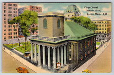 1940s King's Chapel Boston Massachusetts Tremont Street Vintage Postcard picture