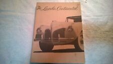The Lincoln Continental BY Ocee Ritch, printed by Motorbooks Inter. picture