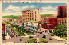 Macon Georgia Ga 3rd Street Intersection Showing Dempsey Hotel Vintage Postcard picture