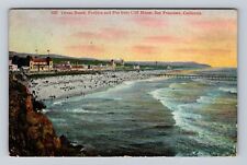 San Francisco CA-California, Cliff House, Pavilion, Pier, Ocean c1909 Postcard picture