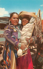 Navajo Family and Baby Carried in a Cradle Postcard 8325 picture