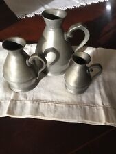 Antique English Pewter Set Of 3 Measures picture