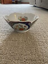 Miyako Handcrafted Porcelain Imari Ware Japan 7” Lotus Bowl picture