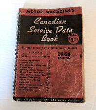 Canadian Service Data Book Motor Magazine Car Automobile Vintage 1948 picture
