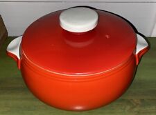 Hall's Superior Kitchenware RED Covered Casserole Dish White Knob Vintage USA picture