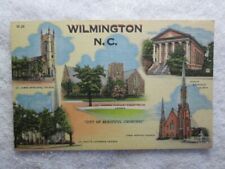 Vintage Wilmington, North Carolina, City Of Beautiful Churches Postcard picture