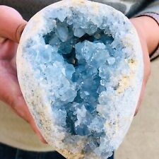 4.73lb Natural blue celestite geode quartz crystal mineral specimen healing picture
