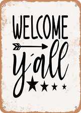 Metal Sign - Welcome Y'all - 2 - Vintage Look picture