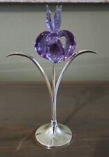 Shannon By Godinger silver plated Purple faceted flower crystal sculture picture
