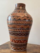 Navaho Mexican Folk Art ? Red Pottery Signed Vase Agustim Lopez? picture