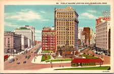 Cleveland OH- Ohio, Public Square Looking East, Antique Vintage c1946 Postcard picture