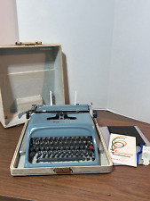 Vintage Olivetti Underwood Blue Studio 44 Typewriter W/Case Works picture