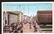 Old Postcard Capitol Ave Street View Cheyenne Wyoming Frontier Days 1939 Antique picture