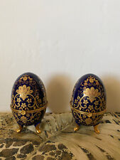 Old Mini Faberge Footed Eggs set of 2 picture