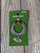 Ganz Merry Christmas Round Wreath With Bow Collectible Christmas Ornament picture